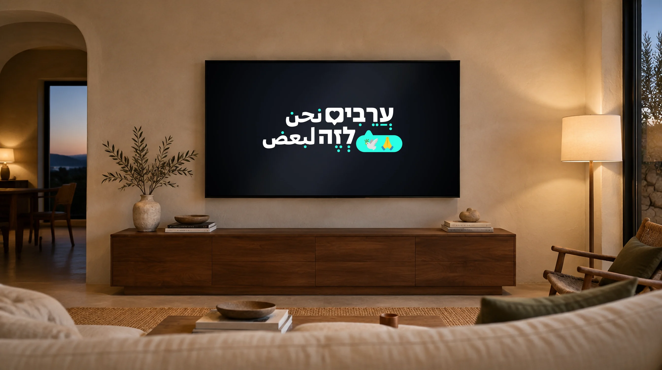 The series title on a TV in a living room