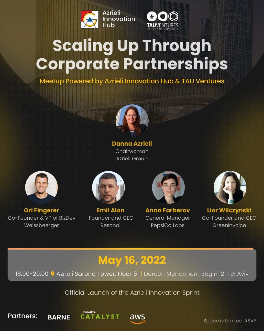Event social post with speakers
