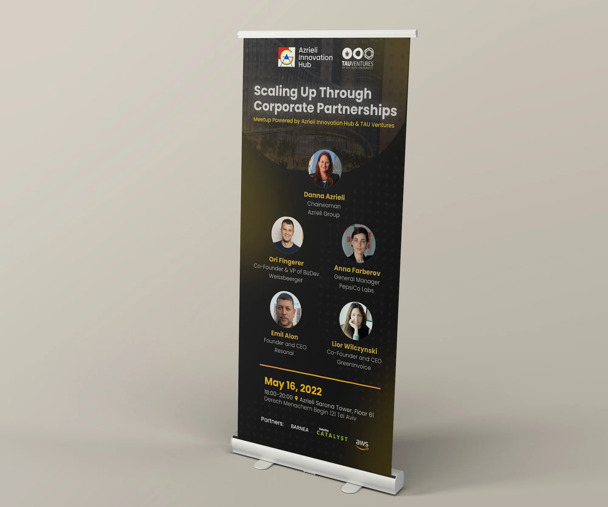 Event roll-up banner