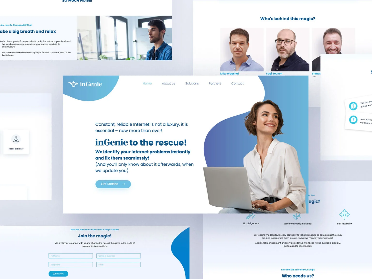 inGenie landing page sections