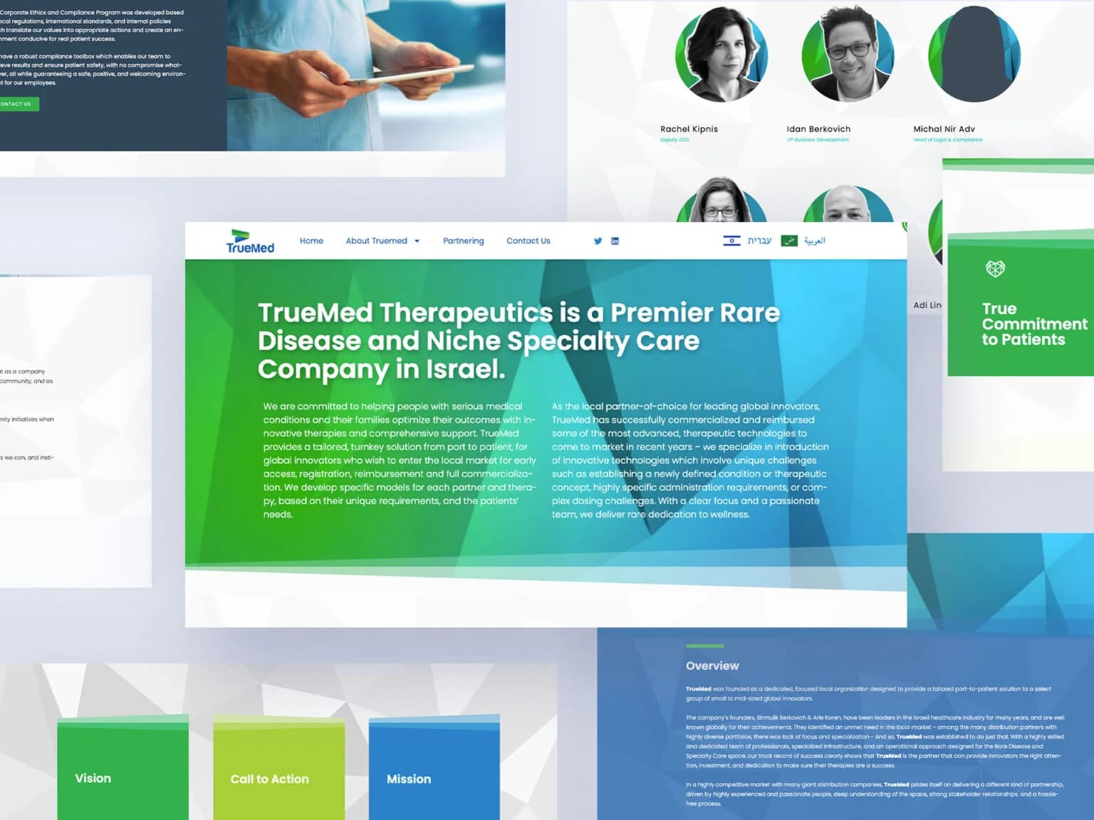 TrueMed website sections